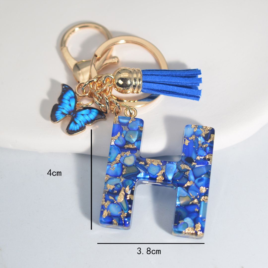 LuxeTassel™ – Resin Letter Keyring