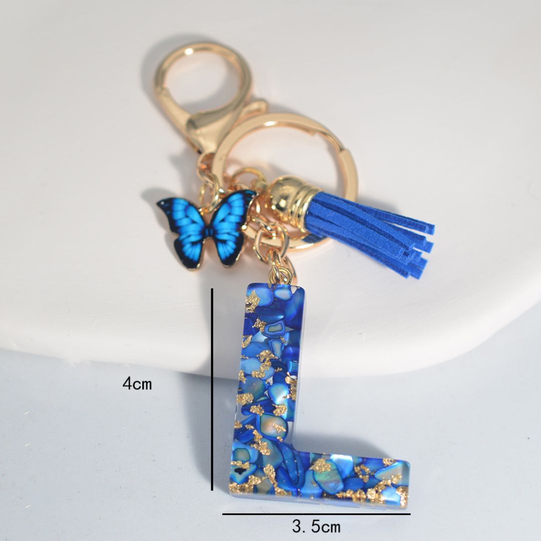 LuxeTassel™ – Resin Letter Keyring
