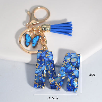 LuxeTassel™ – Resin Letter Keyring