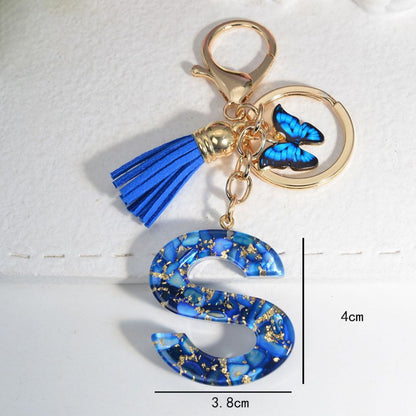 LuxeTassel™ – Resin Letter Keyring