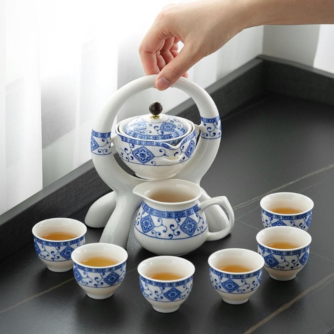 SpinBrew™ – Rotating Ceramic Teapot Set