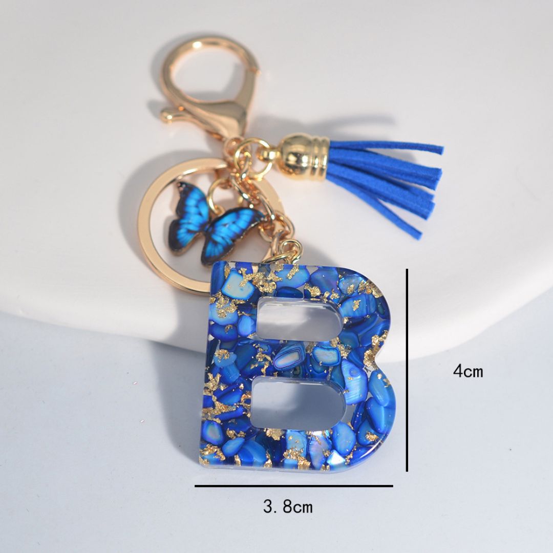 LuxeTassel™ – Resin Letter Keyring