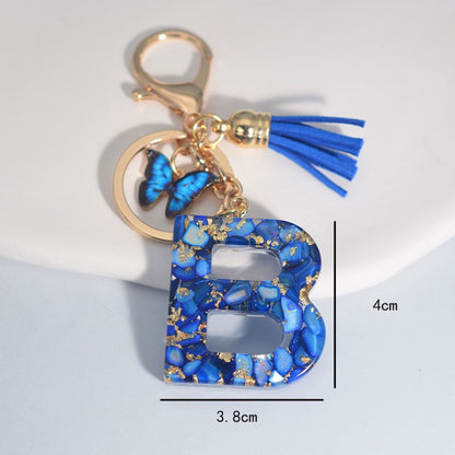 LuxeTassel™ – Resin Letter Keyring