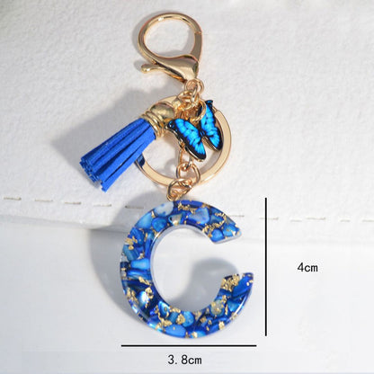 LuxeTassel™ – Resin Letter Keyring