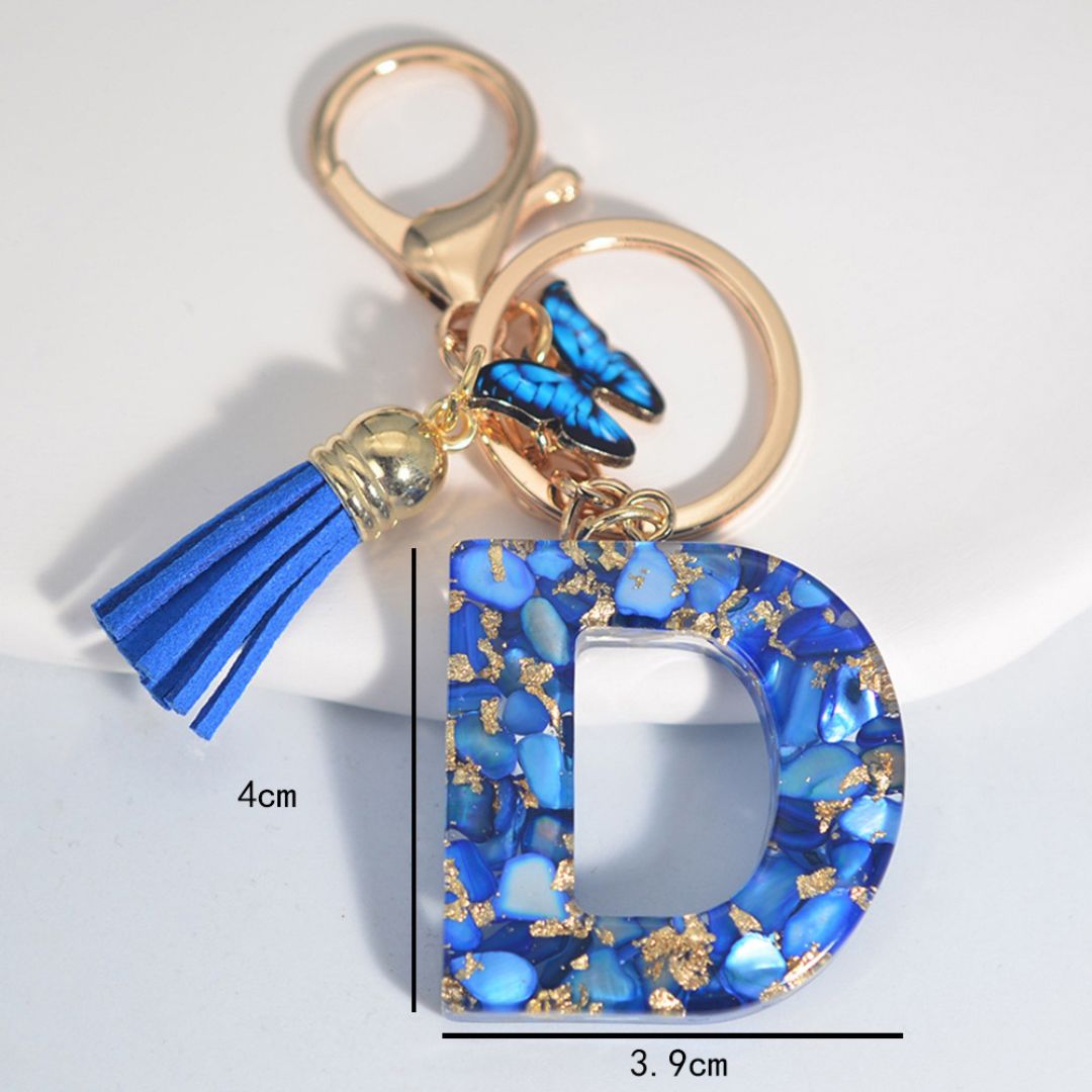 LuxeTassel™ – Resin Letter Keyring