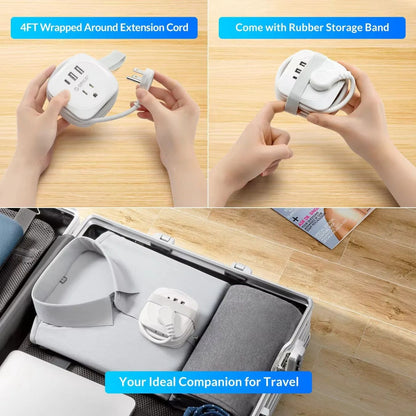 ChargeMate™ – Portable Travel Power Strip with USB Ports