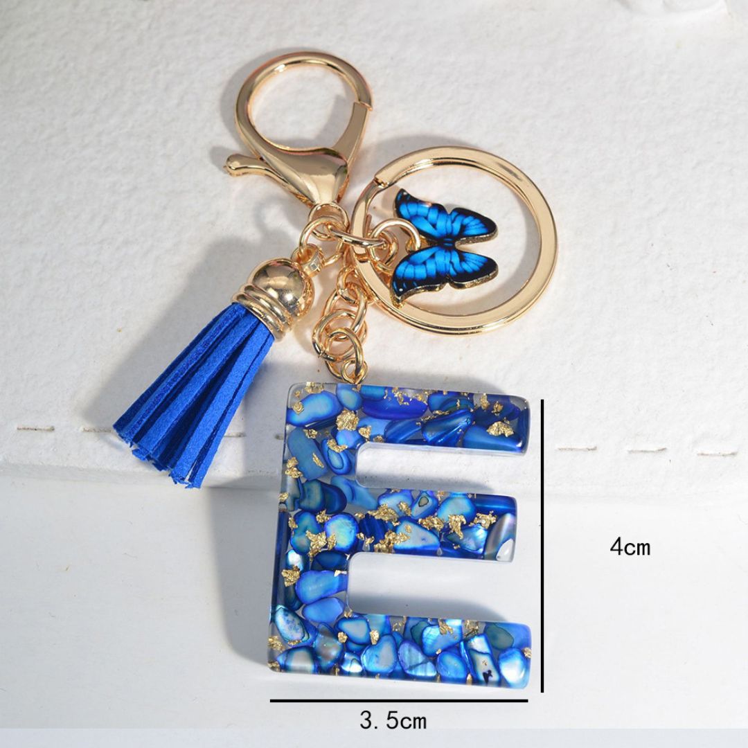 LuxeTassel™ – Resin Letter Keyring